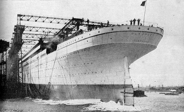 Лайнер Олимпик - спуск на воду