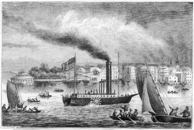 Первый пароход Клермонт Роберта Фултона