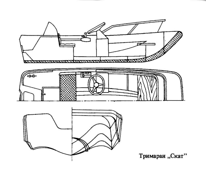 Моторная лодка - тримаран