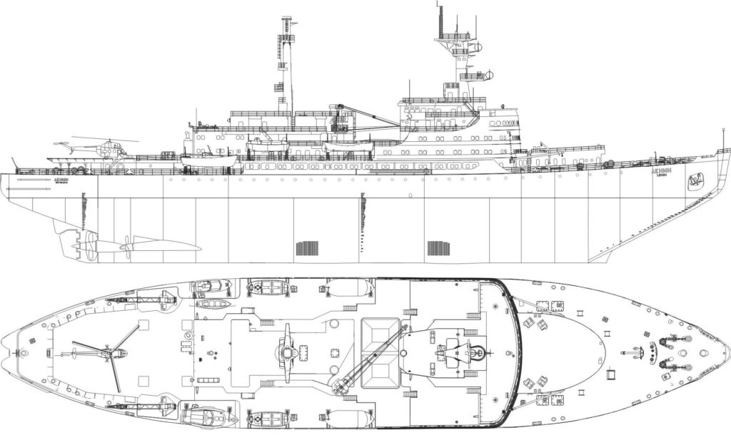 Общий чертёж ледокола Ленин